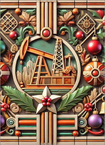 Petroleum Christmas Card Flowery