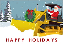 Bulldozer Christmas Card