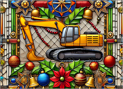 Excavator Christmas Card Graceful