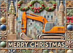 Excavator Christmas Card Smart