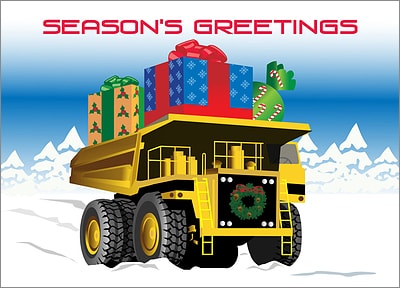 Heavy Equipment and Truck Christmas Cards For Your Business