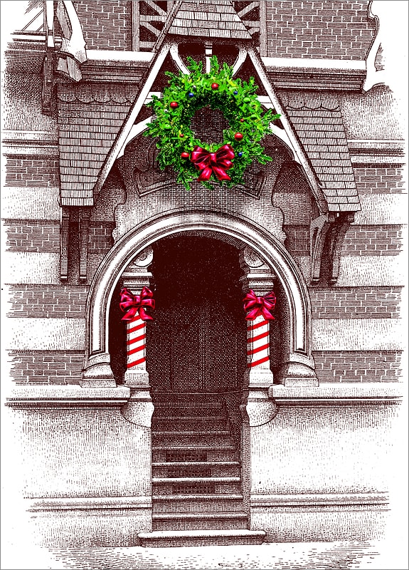 Christmas Card With Building Customize Online Ziti Cards 3928