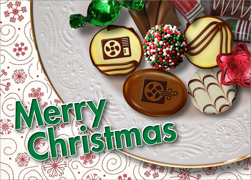 HVAC Christmas Candy Cards Personalized For Your Business