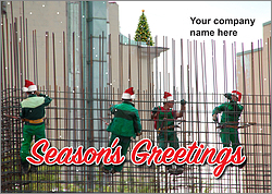 Ironworking Elves Christmas Card