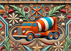 Mixer Truck Christmas Card Smart