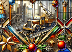 Mobile Crane Christmas Card Friendly