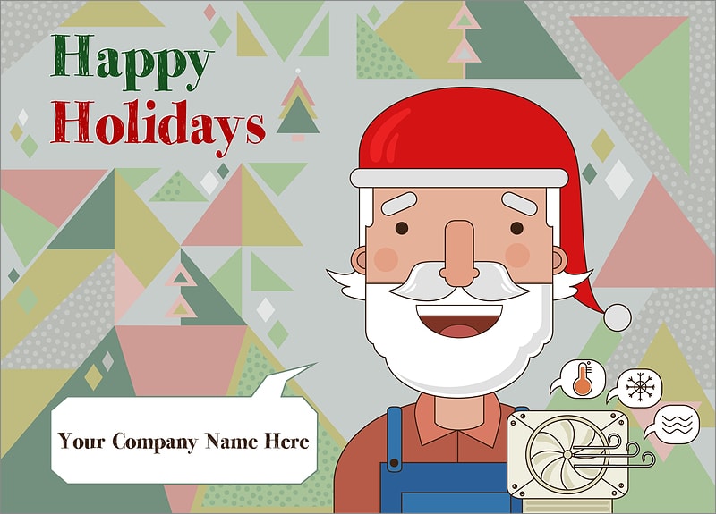 Santa HVAC Christmas Cards For Your Business