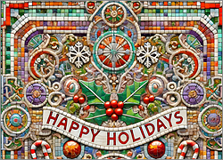 Tile Christmas Card Ornate