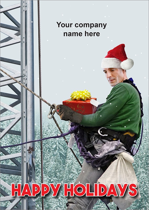 Tower Tech Christmas Cards Personalized For Your Business