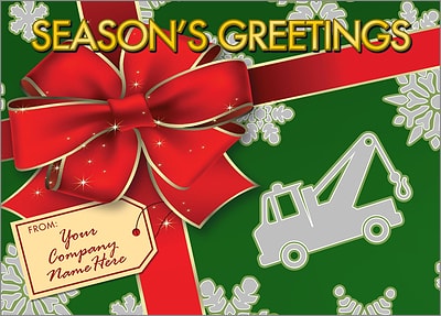 Towing Gift Wrap Christmas Cards Customized For Your Business