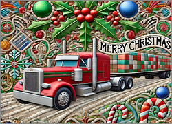 Trucker Christmas Card wondrous