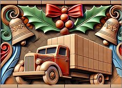 Trucking Christmas Card Cozy