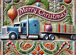 Trucking Christmas Card Elegant