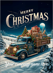 Trucking Christmas Card Rustic