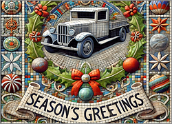 Trucking Christmas Card Vibrant