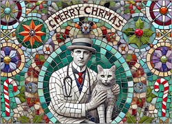 Veterinarian Christmas Card Bright