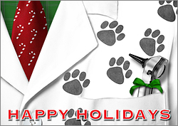 Veterinarian Pawprint Holiday Card