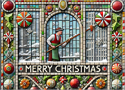 Window Washer Christmas Card Sparkle